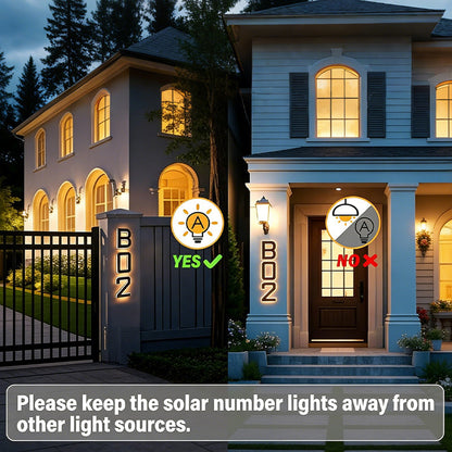 9-Inch Solar Lighted House Numbers for Outside